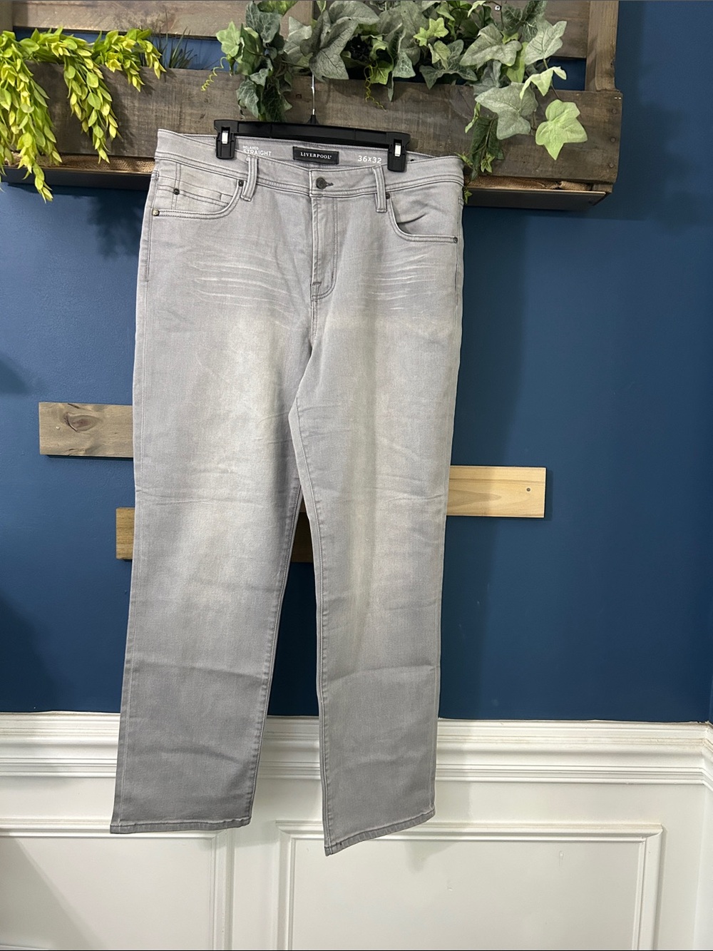 Liverpool Jeans Company Gray Men's Relaxed Straight Jeans 36x32 NWOT